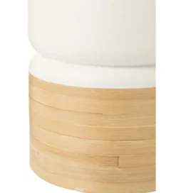 Stolik kawowy Bamboo 40 cm biały