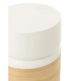 Stolik kawowy Bamboo 40 cm biały