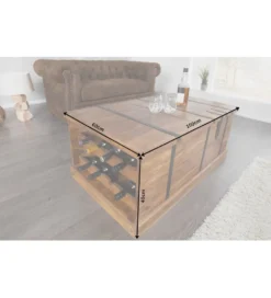 Stolik kawowy Bar Bodega 100 cm drewno Sheesham
