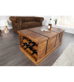 Stolik kawowy Bar Bodega 100 cm drewno Sheesham