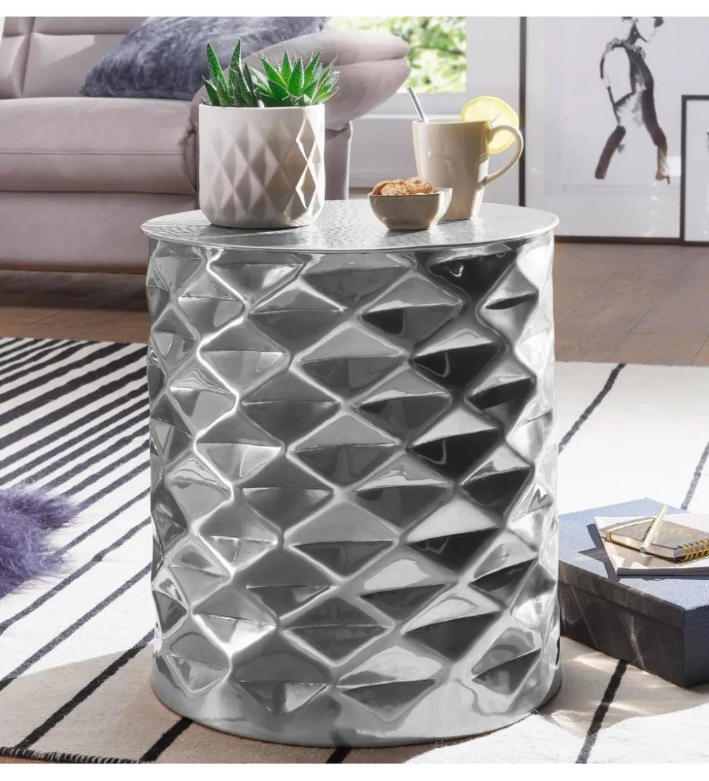 Stolik kawowy BATIN 43 cm srebrny