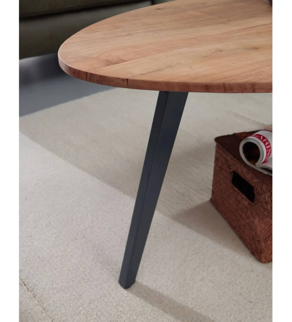 Stolik kawowy BAZEMIT 110 cm drewno akacja