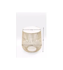 Stolik kawowy BEAM 32 cm biały marmur brąz