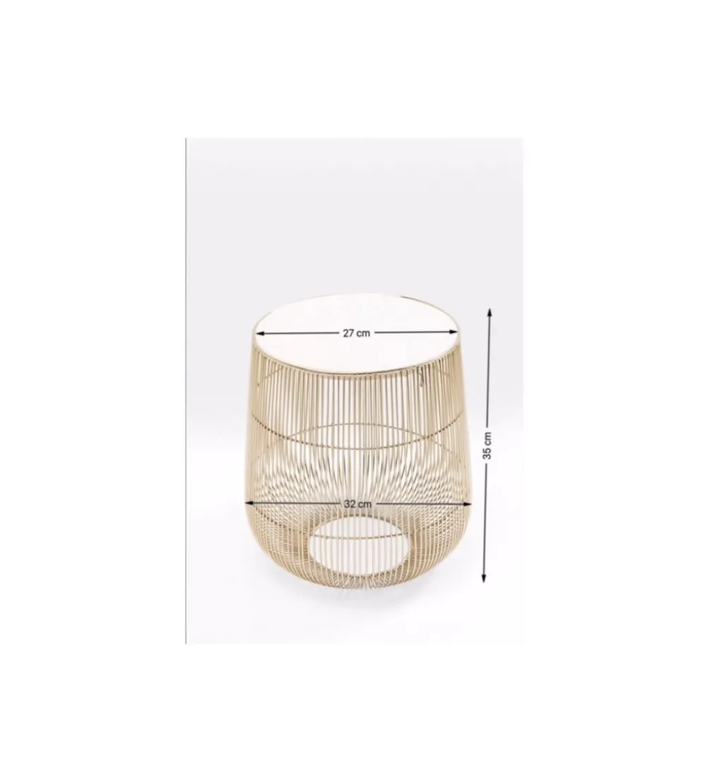 Stolik kawowy BEAM 32 cm biały marmur brąz