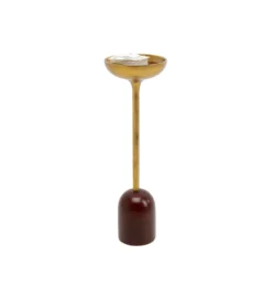 Stolik kawowy BIBO 20cm drewno mango złoty
