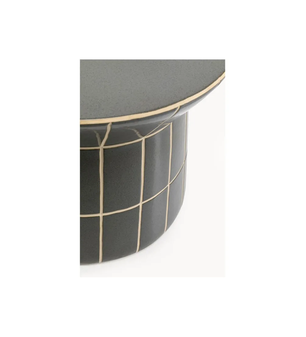 Stolik kawowy boczny BLISS TILE RIM 38 cm niebieski