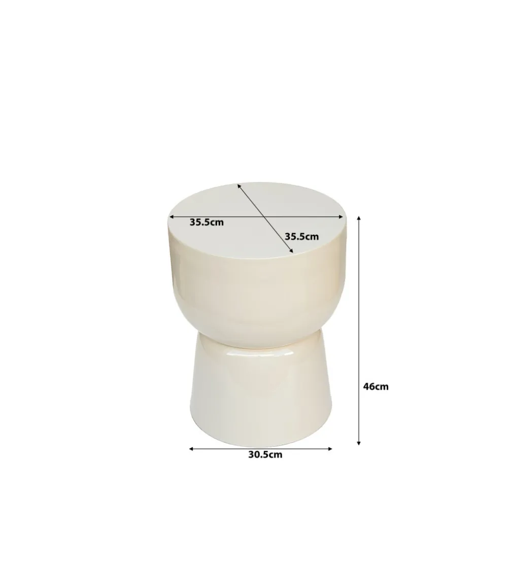 Stolik kawowy boczny BRIX KIAN 46 cm biały