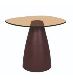 Stolik kawowy boczny BRIX MYLON 50 cm burgundowy szklany