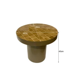 Stolik kawowy boczny BRIX TYLO 46 cm brązowy ceramika