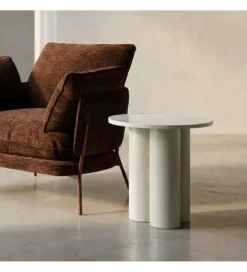 Stolik kawowy boczny CAVRANI 50 cm efekt terrazzo