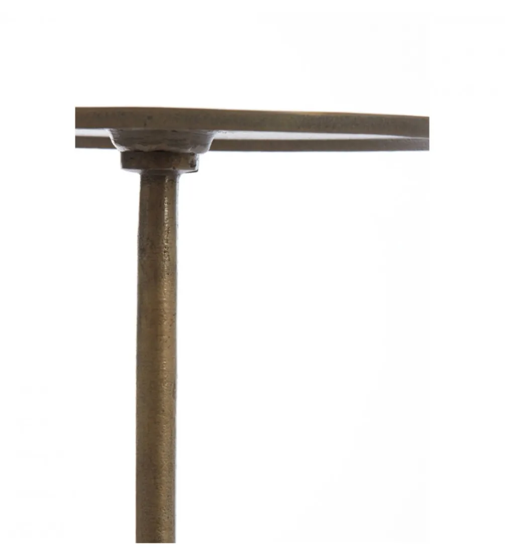 Stolik kawowy boczny DIMPHY 50 cm antyczny brąz