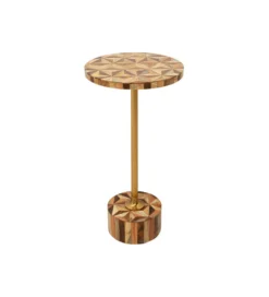 Stolik kawowy boczny DOMERO GEO 25 cm brązowy