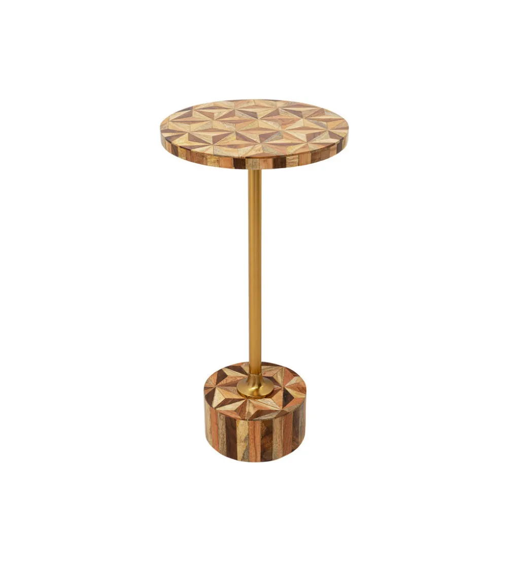 Stolik kawowy boczny DOMERO GEO 25 cm brązowy