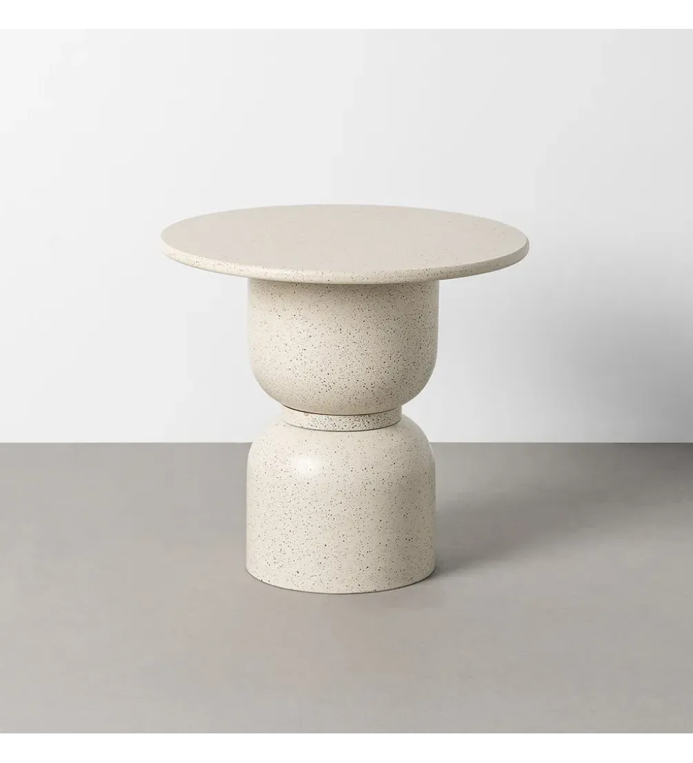 Stolik kawowy boczny EDERAN 60 cm efekt terrazzo