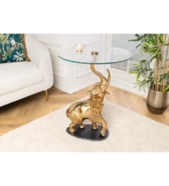 Stolik kawowy boczny ELEPHANT 80 cm złoty