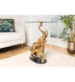 Stolik kawowy boczny ELEPHANT 80 cm złoty