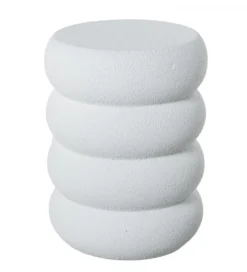 Stolik kawowy boczny FIBEREN 46 cm biały