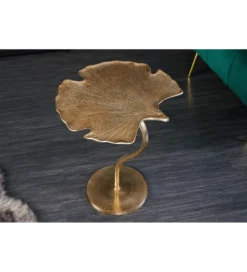 Stolik kawowy boczny GINKGO LEAF 53 cm złoty