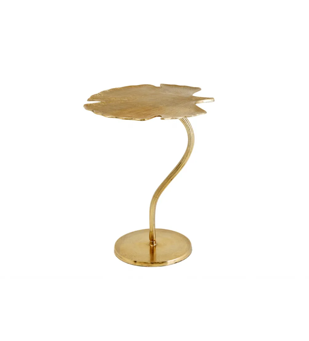Stolik kawowy boczny GINKGO LEAF 53 cm złoty