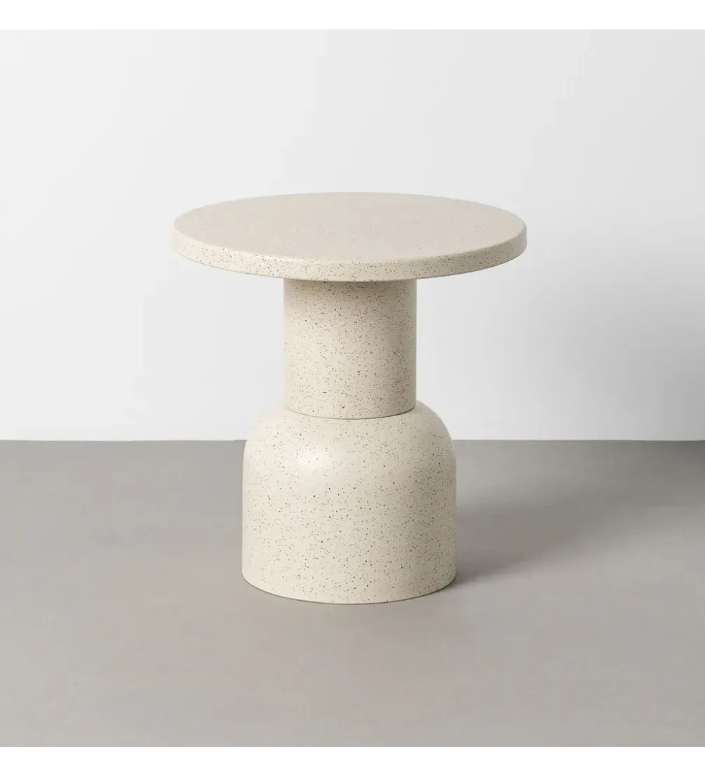 Stolik kawowy boczny KIRENKO 51 cm efekt terrazzo