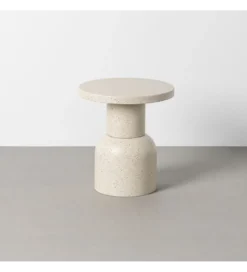 Stolik kawowy boczny KIRENKO 40 cm efekt terrazzo