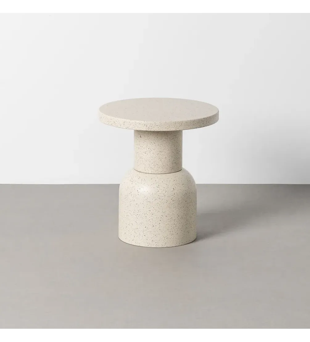 Stolik kawowy boczny KIRENKO 40 cm efekt terrazzo