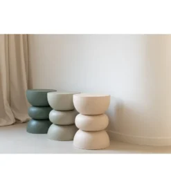 Stolik kawowy boczny LISE 32 cm beżowy