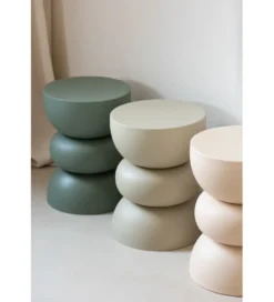 Stolik kawowy boczny LISE 32 cm beżowy