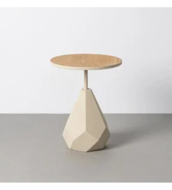 Stolik kawowy boczny MARENA 56 cm kremowy