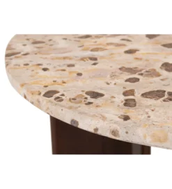 Stolik kawowy boczny MATHILDE 50 cm w optyce marmuru