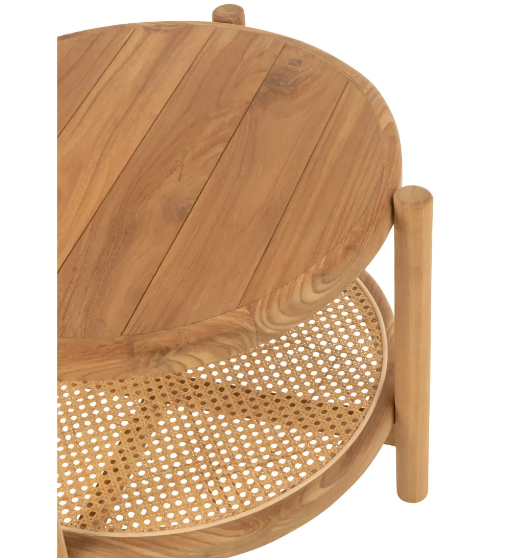 Stolik kawowy boczny ROSMYN 68 cm drewno teak