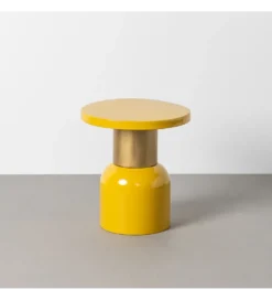 Stolik kawowy boczny SLAVICM 40 cm musztardowy
