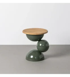 Stolik kawowy boczny SYLVIAM 46 cm zielony naturalny