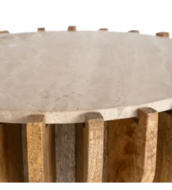 Stolik kawowy boczny TEKALEMA 62 cm drewno mango