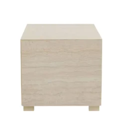 Stolik kawowy boczny TRAVERTINO 45 x 45 cm naturalny