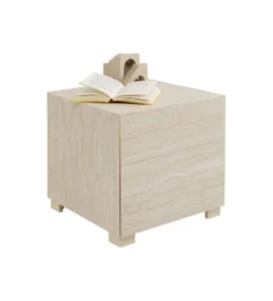 Stolik kawowy boczny TRAVERTINO 45 x 45 cm naturalny