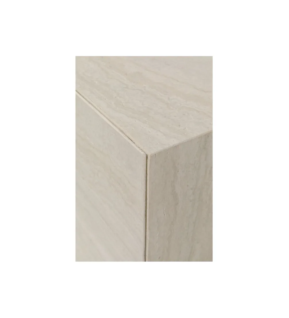 Stolik kawowy boczny TRAVERTINO 45 x 45 cm naturalny