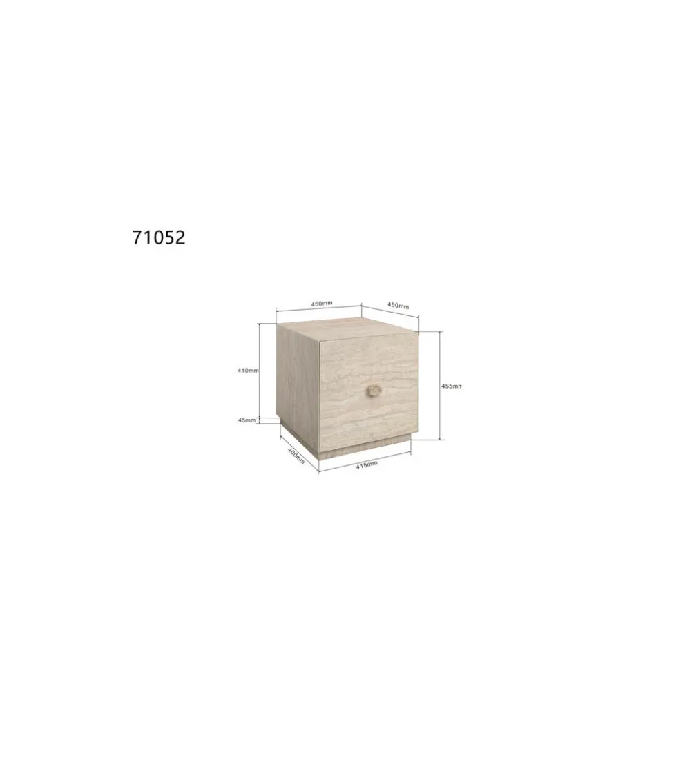 Stolik kawowy boczny TRAVERTINO 45 x 45 cm naturalny