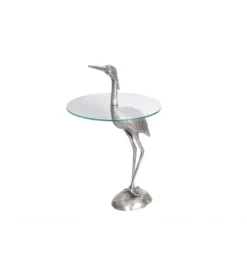 Stolik kawowy boczny WILDLIFE HERON 90 cm srebrny