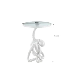 Stolik kawowy boczny WILDLIFE OCTOPUS 55 cm srebrny