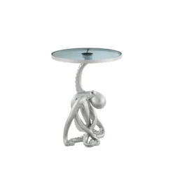 Stolik kawowy boczny WILDLIFE OCTOPUS 55 cm srebrny