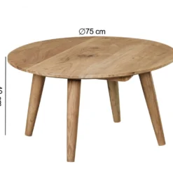 Stolik kawowy BOHA 75 cm drewno akacja
