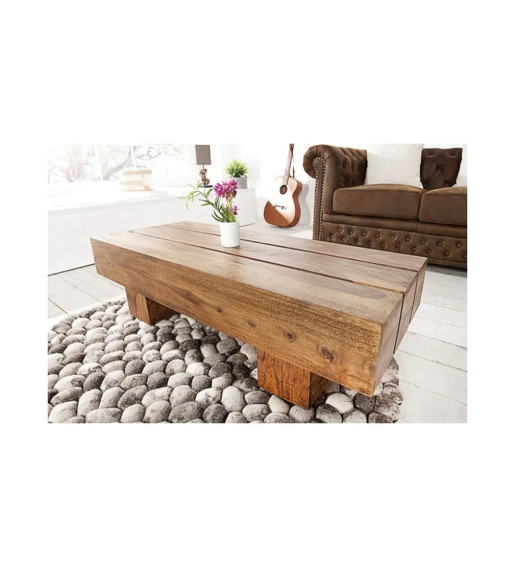 Stolik kawowy Bolt 100 cm drewno Sheesham