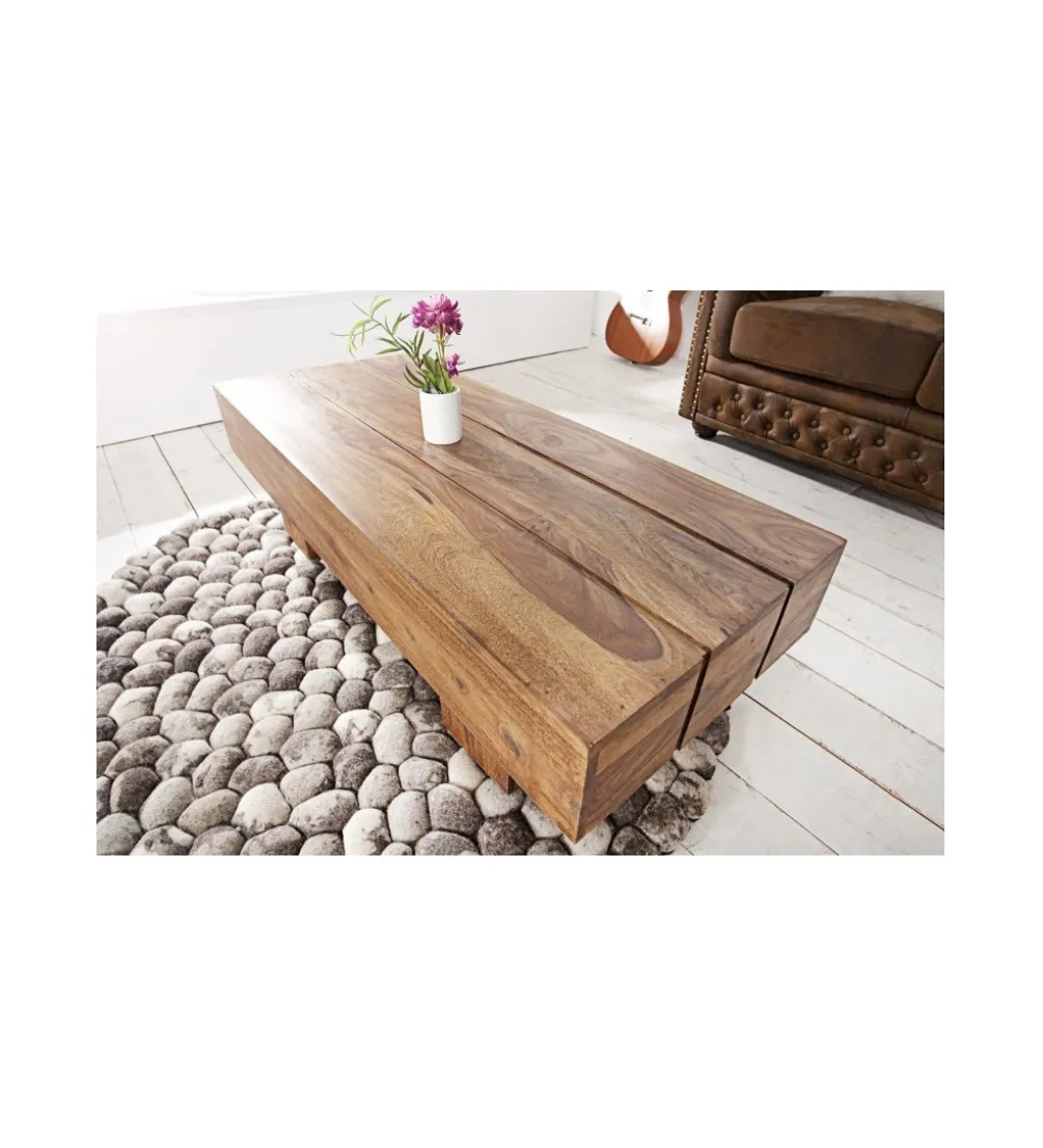 Stolik kawowy Bolt 100 cm drewno Sheesham