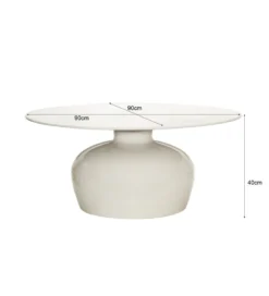 Stolik kawowy BRIX MILA 90 cm biały