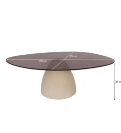 Stolik kawowy Brix Mylon 110 cm Kość Słoniowa
