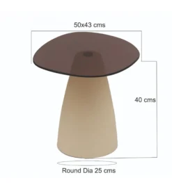 Stolik kawowy Brix Mylon 50 cm Kość Słoniowa