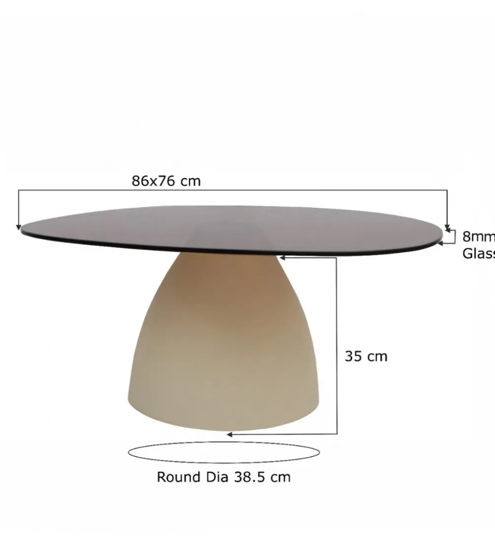 Stolik kawowy Brix Mylon 86 cm Kość Słoniowa