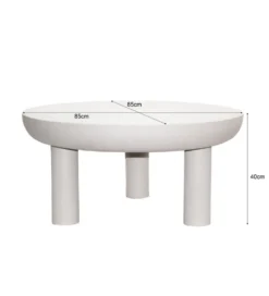 Stolik kawowy BRIX NIKO 85 cm biały