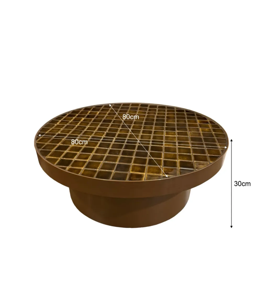 Stolik kawowy BRIX TYLO 80 cm brązowy ceramika